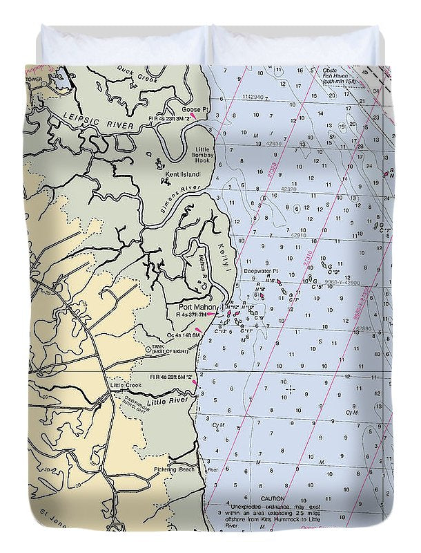 Port Mahon-delaware Nautical Chart - Duvet Cover