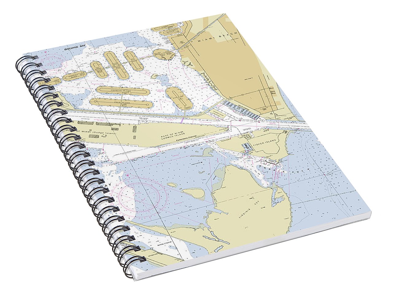 Port Of Miami Florida Nautical Chart - Spiral Notebook