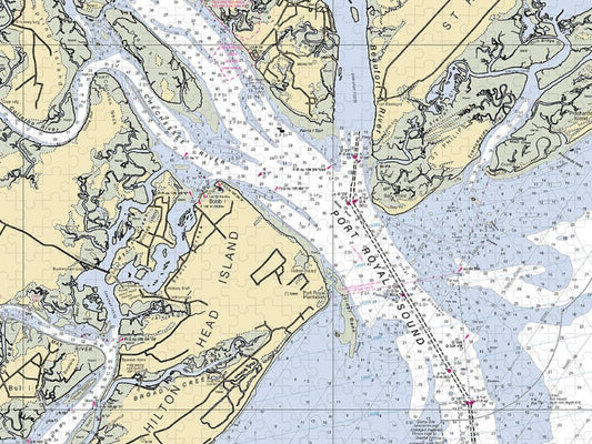 Port Royal Sound South Carolina Nautical Chart Puzzle