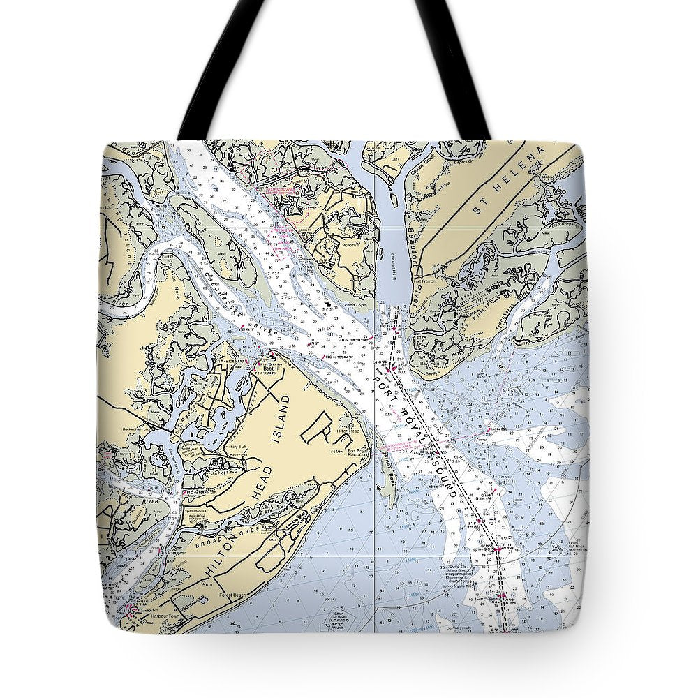 Port Royal Sound-south Carolina Nautical Chart - Tote Bag