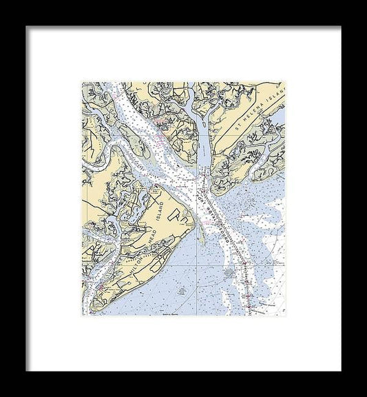 A beuatiful Framed Print of the Port Royal Sound-South Carolina Nautical Chart by SeaKoast