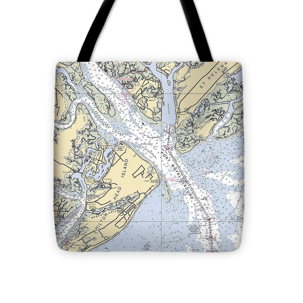 Port Royal Sound-south Carolina Nautical Chart - Tote Bag