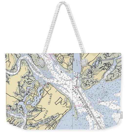 Port Royal Sound-south Carolina Nautical Chart - Weekender Tote Bag