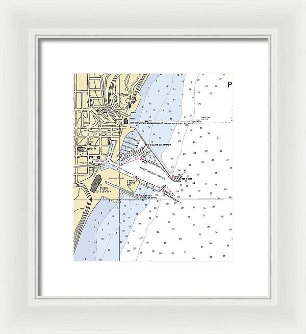 Port Washington-lake Michigan Nautical Chart - Framed Print