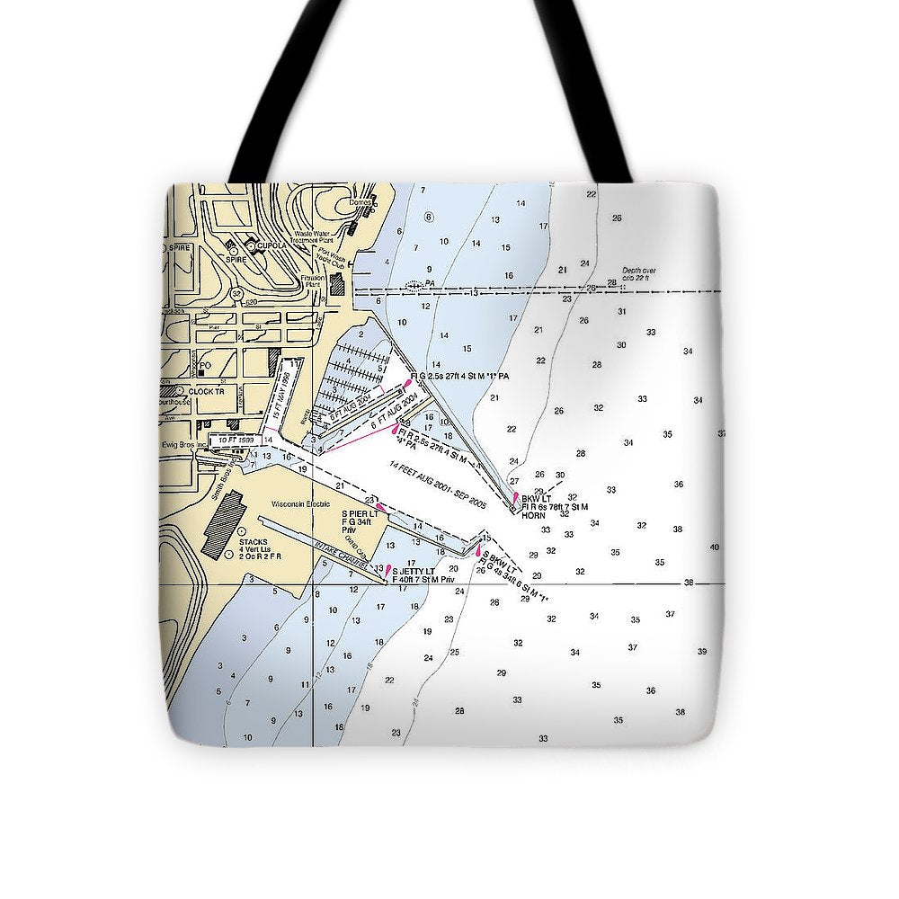 Port Washington-lake Michigan Nautical Chart - Tote Bag