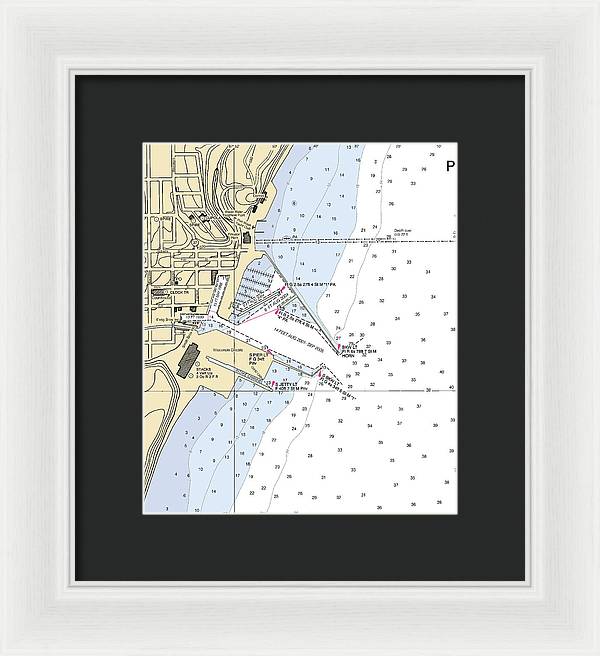 Port Washington-lake Michigan Nautical Chart - Framed Print