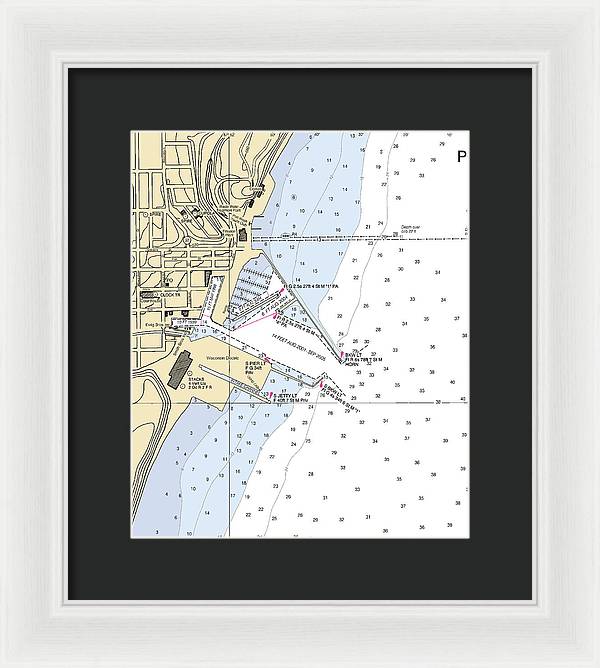 Port Washington-lake Michigan Nautical Chart - Framed Print