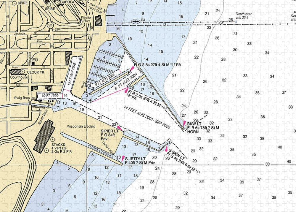 Port Washington-lake Michigan Nautical Chart - Puzzle