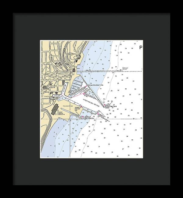 Port Washington-lake Michigan Nautical Chart - Framed Print