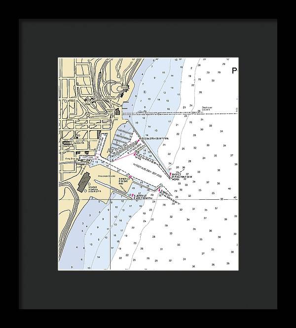 Port Washington-lake Michigan Nautical Chart - Framed Print