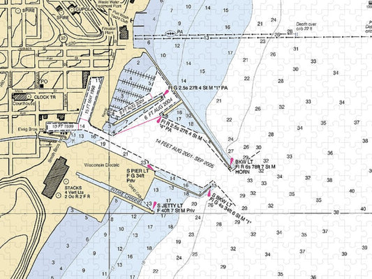 Port Washington Lake Michigan Nautical Chart Puzzle