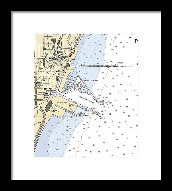 Port Washington-lake Michigan Nautical Chart - Framed Print