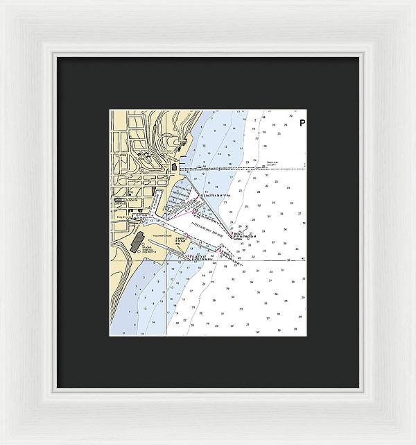 Port Washington-lake Michigan Nautical Chart - Framed Print