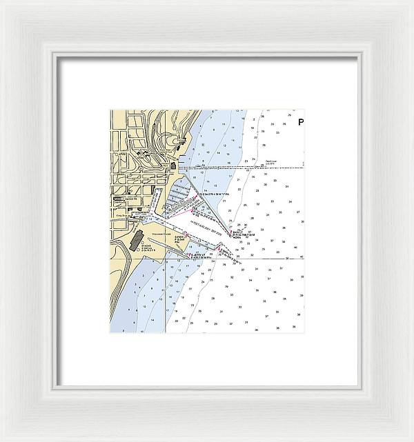 Port Washington-lake Michigan Nautical Chart - Framed Print