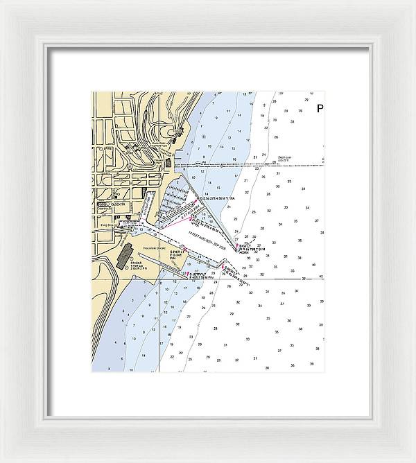 Port Washington-lake Michigan Nautical Chart - Framed Print