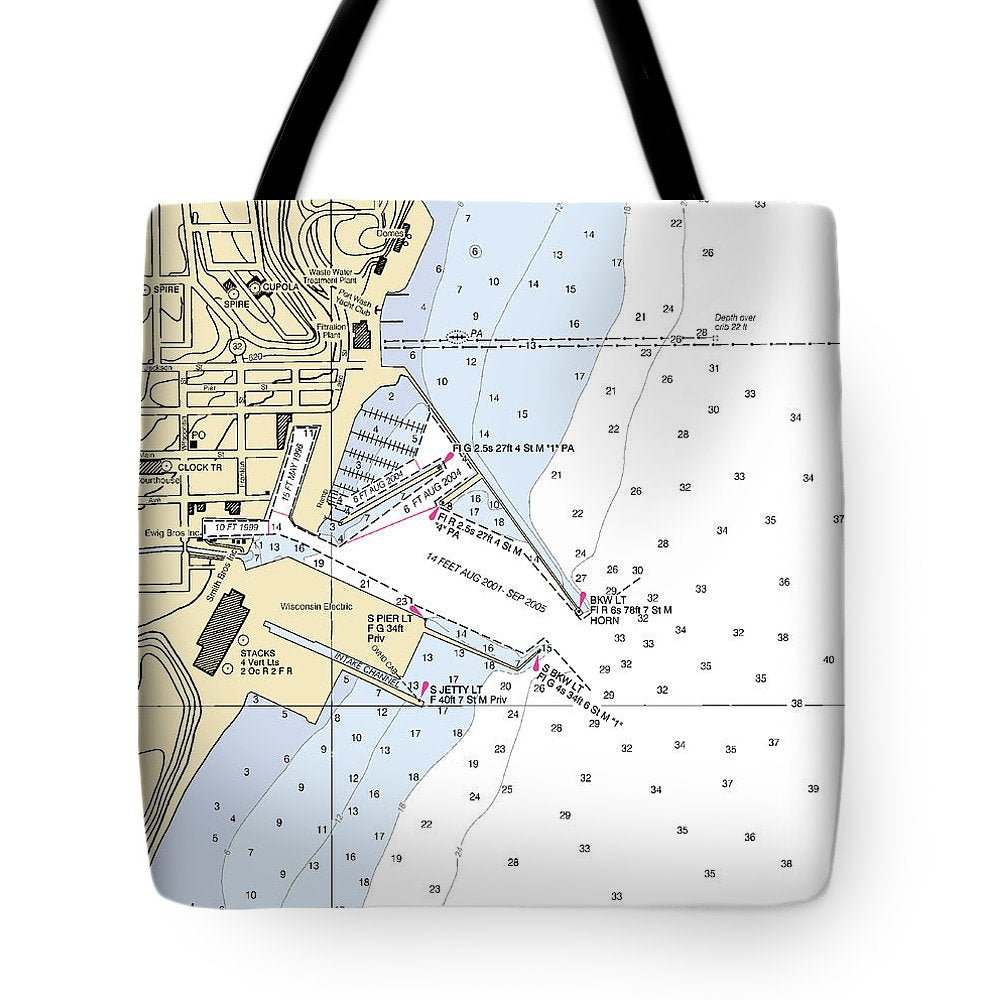 Port Washington-lake Michigan Nautical Chart - Tote Bag