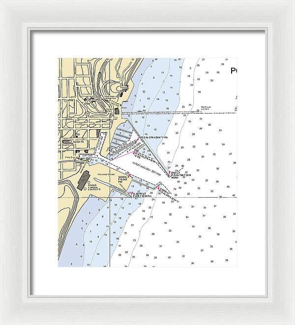 Port Washington-lake Michigan Nautical Chart - Framed Print