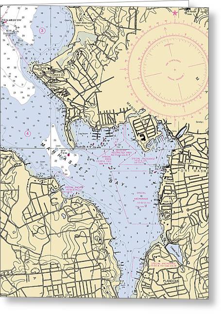 Port Washington-new York Nautical Chart - Greeting Card