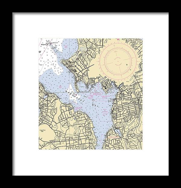 Port Washington-New York Nautical Chart - Framed Print  7.5" x 8"  Framed Nautical Chart Print by SeaKoast.