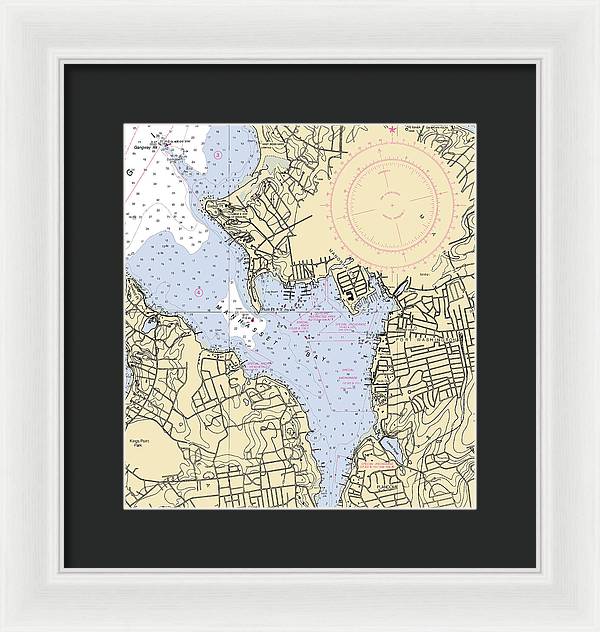 Port Washington-New York Nautical Chart - Framed Print  11" x 12"  Framed Nautical Chart Print by SeaKoast.