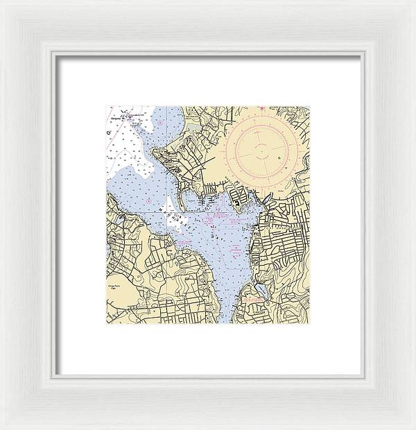 Port Washington-New York Nautical Chart - Framed Print  7.5" x 8"  Framed Nautical Chart Print by SeaKoast.