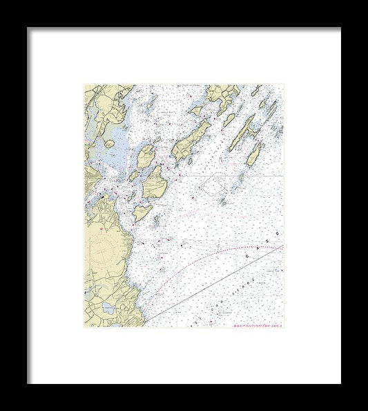 Portland Maine Nautical Chart - Framed Print