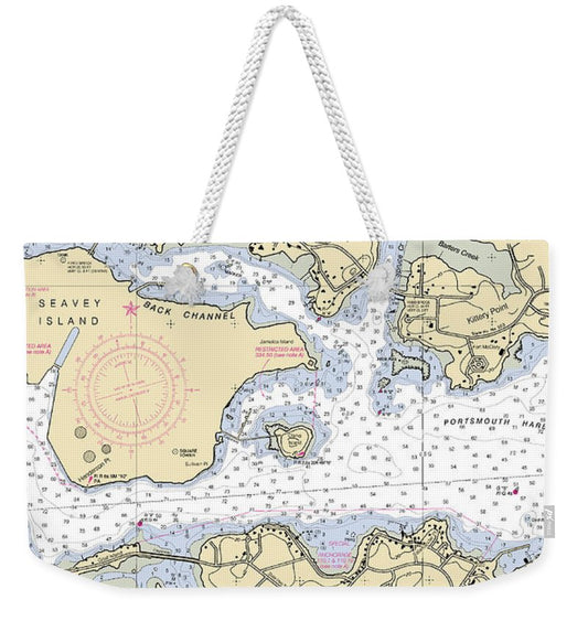 Portsmouth Harbor -new Hampshire Nautical Chart _v2 - Weekender Tote Bag