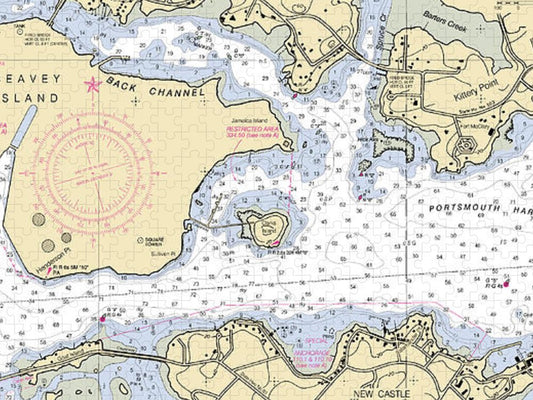 Portsmouth Harbor  New Hampshire Nautical Chart _V2 Puzzle