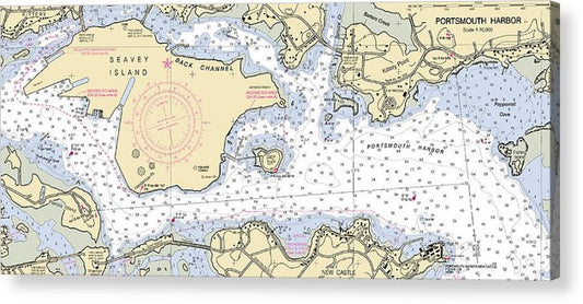 Portsmouth Harbor -New Hampshire Nautical Chart _V2  Acrylic Print