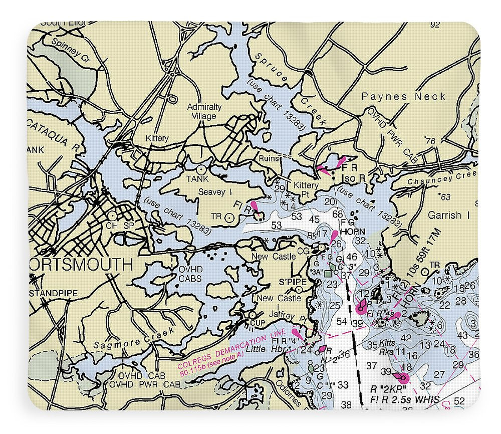 Portsmouth New Hampshire Nautical Chart - Blanket