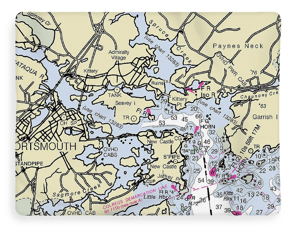 Portsmouth New Hampshire Nautical Chart - Blanket