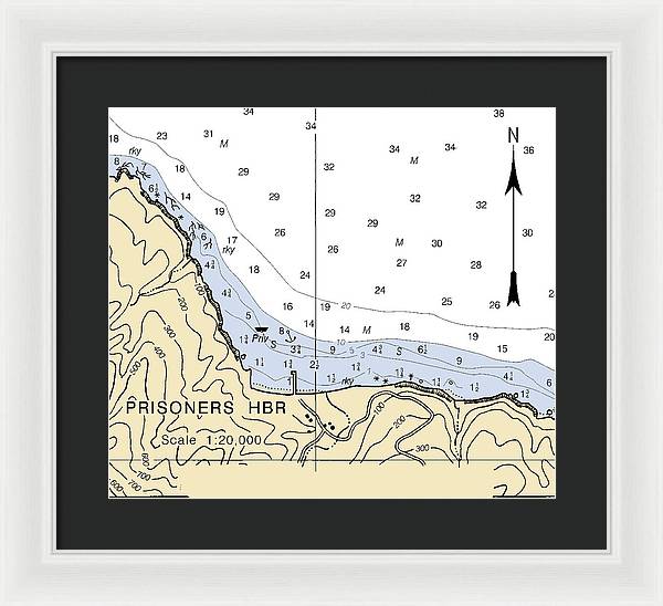 Prisoners Harbor-california Nautical Chart - Framed Print