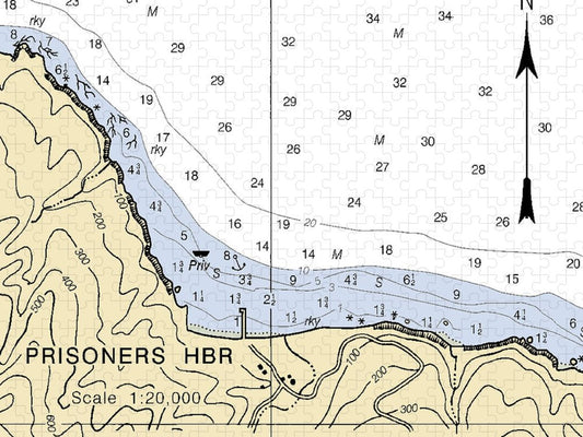Prisoners Harbor California Nautical Chart Puzzle