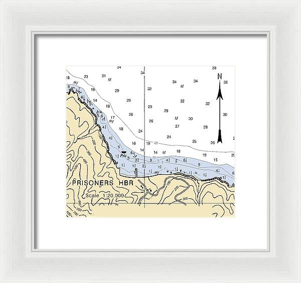 Prisoners Harbor-california Nautical Chart - Framed Print
