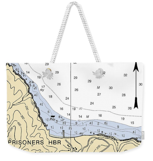 Prisoners Harbor-california Nautical Chart - Weekender Tote Bag