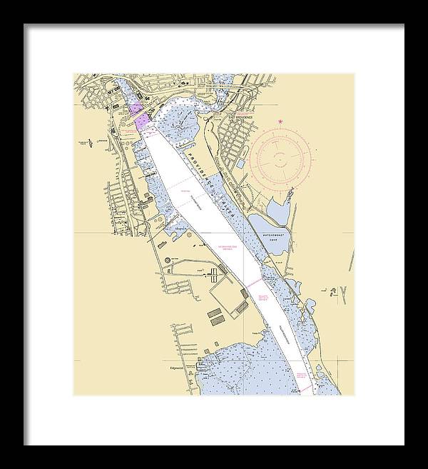 Providence Harbor-rhode Island Nautical Chart - Framed Print