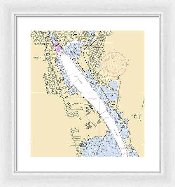 Providence Harbor-rhode Island Nautical Chart - Framed Print