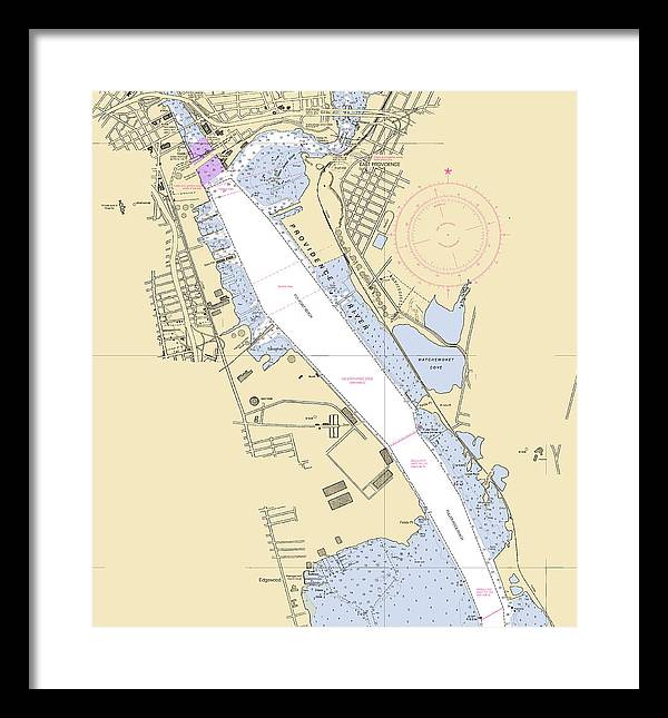 Providence Harbor-rhode Island Nautical Chart - Framed Print