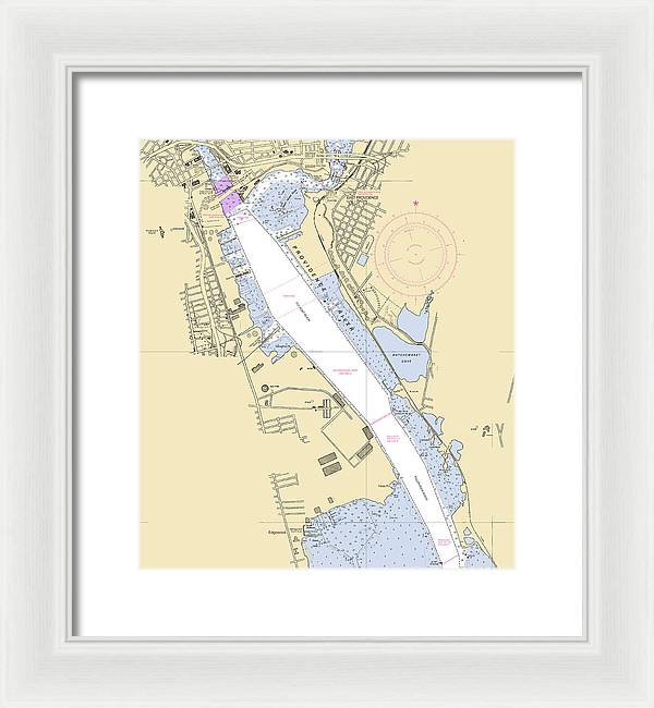 Providence Harbor-rhode Island Nautical Chart - Framed Print