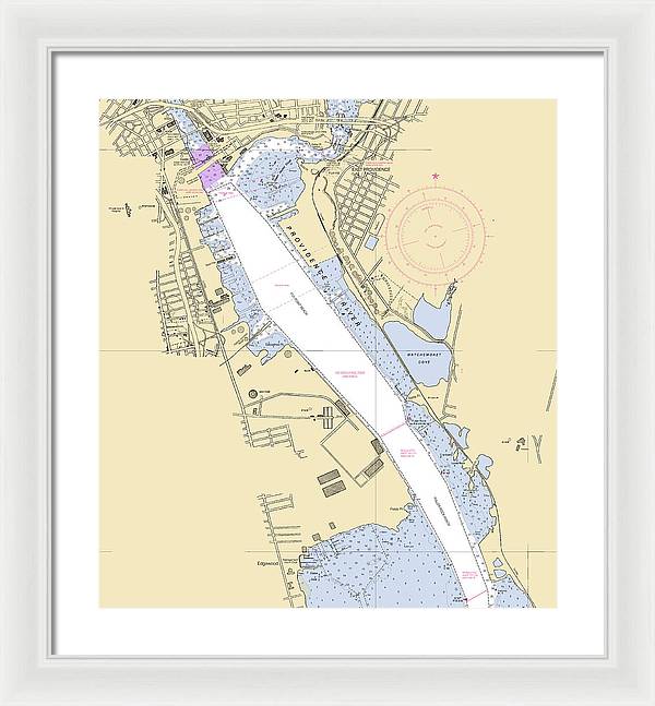 Providence Harbor-rhode Island Nautical Chart - Framed Print