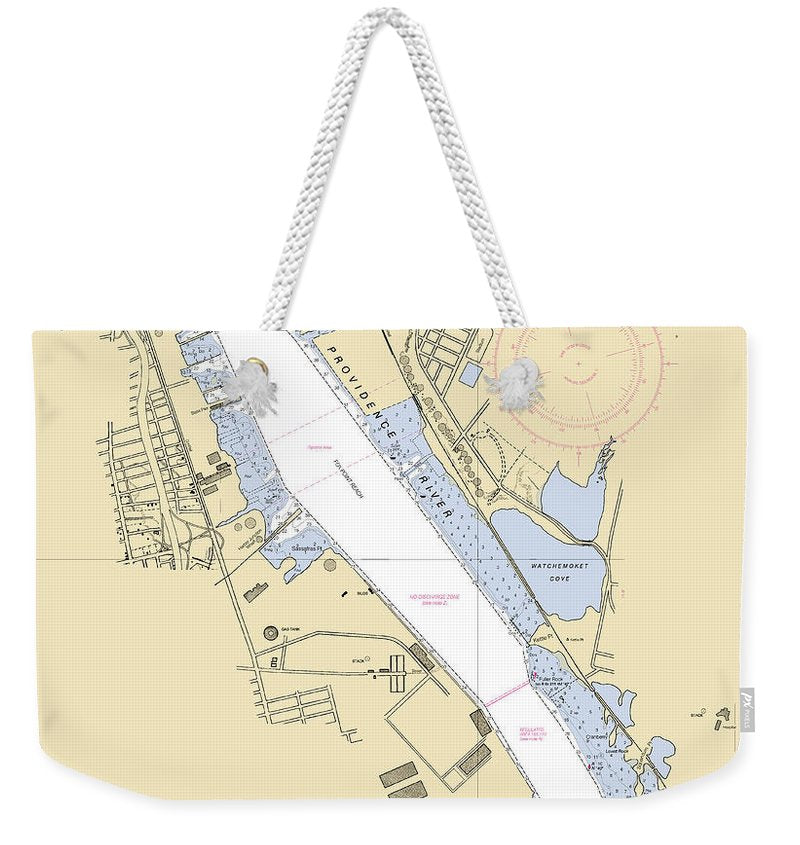 Providence Harbor-rhode Island Nautical Chart - Weekender Tote Bag