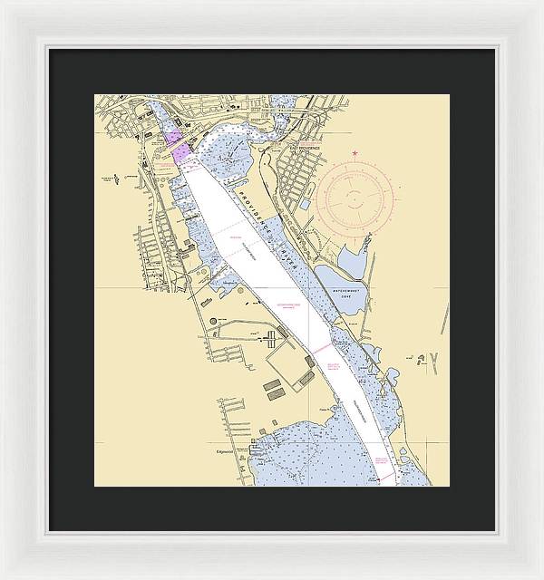 Providence Harbor-rhode Island Nautical Chart - Framed Print