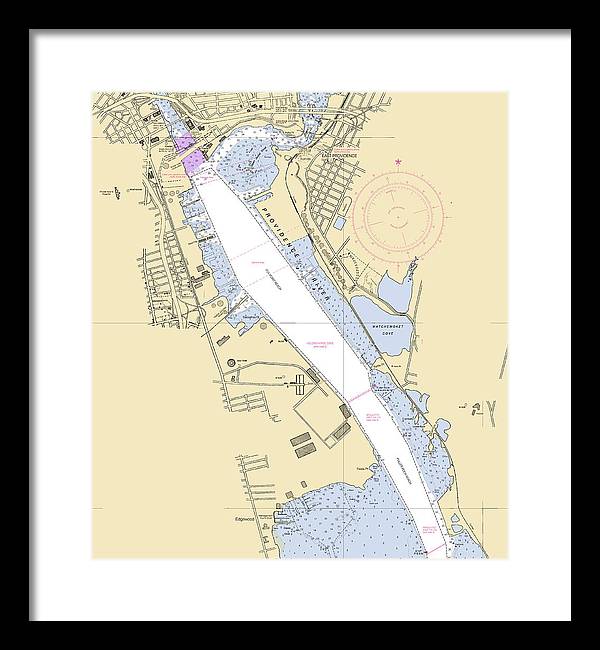 Providence Harbor-rhode Island Nautical Chart - Framed Print