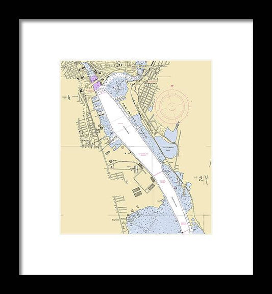 Providence Harbor-rhode Island Nautical Chart - Framed Print