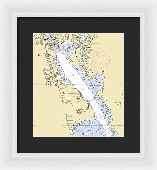 Providence Harbor-rhode Island Nautical Chart - Framed Print