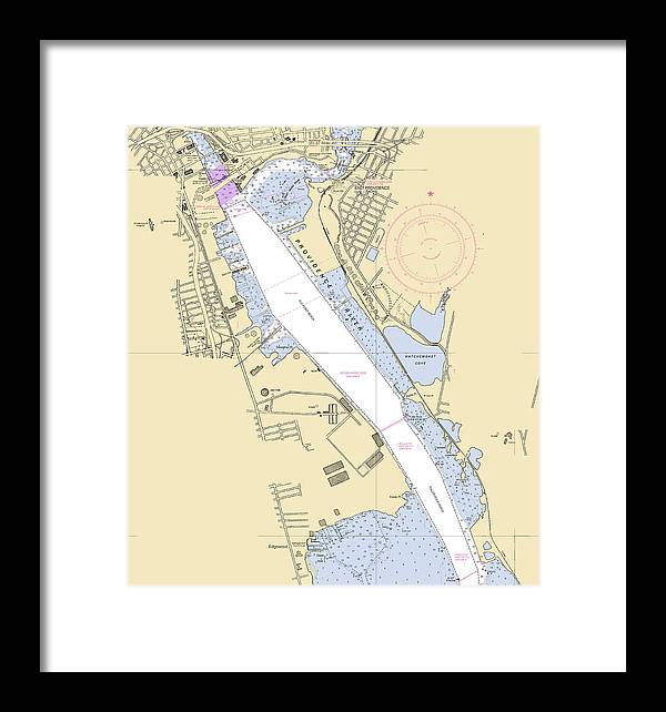 Providence Harbor-rhode Island Nautical Chart - Framed Print