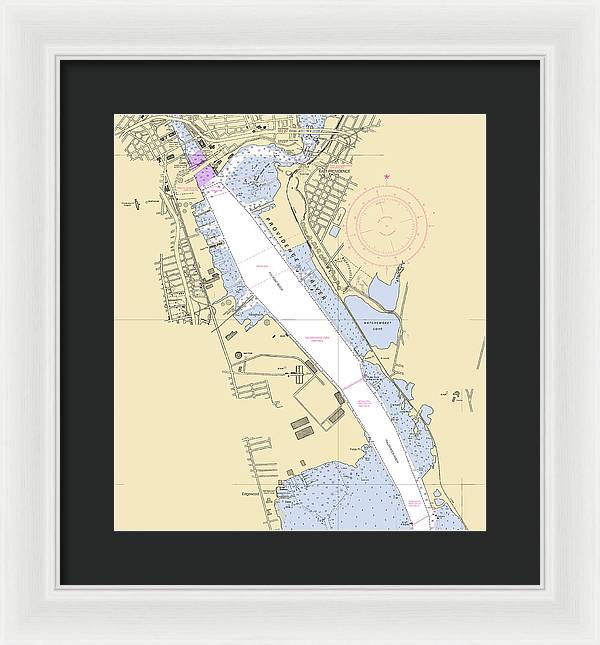 Providence Harbor-rhode Island Nautical Chart - Framed Print