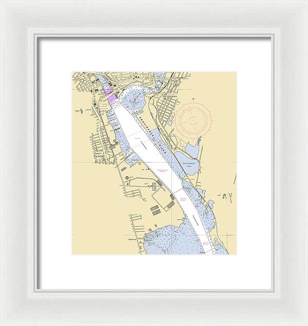 Providence Harbor-rhode Island Nautical Chart - Framed Print