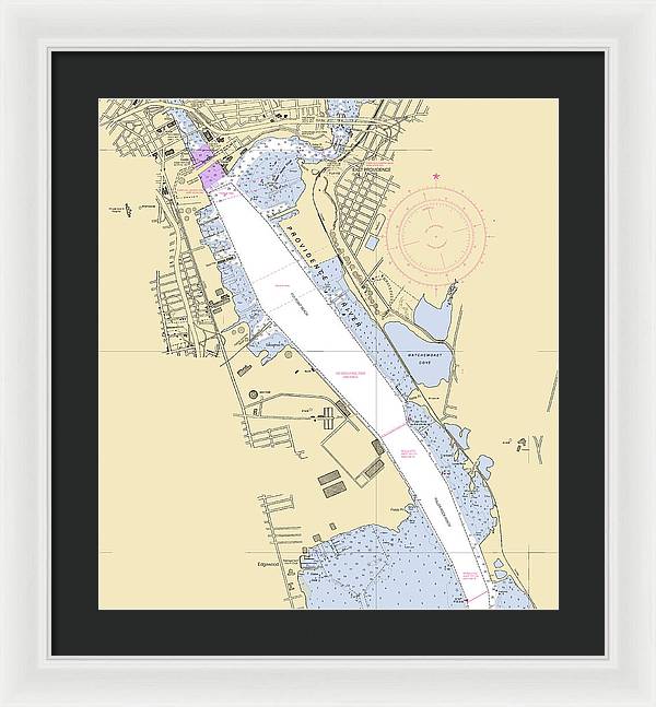 Providence Harbor-rhode Island Nautical Chart - Framed Print