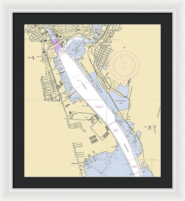 Providence Harbor-rhode Island Nautical Chart - Framed Print